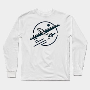 Glider Sailplane Biplane aerial floating soaring Long Sleeve T-Shirt